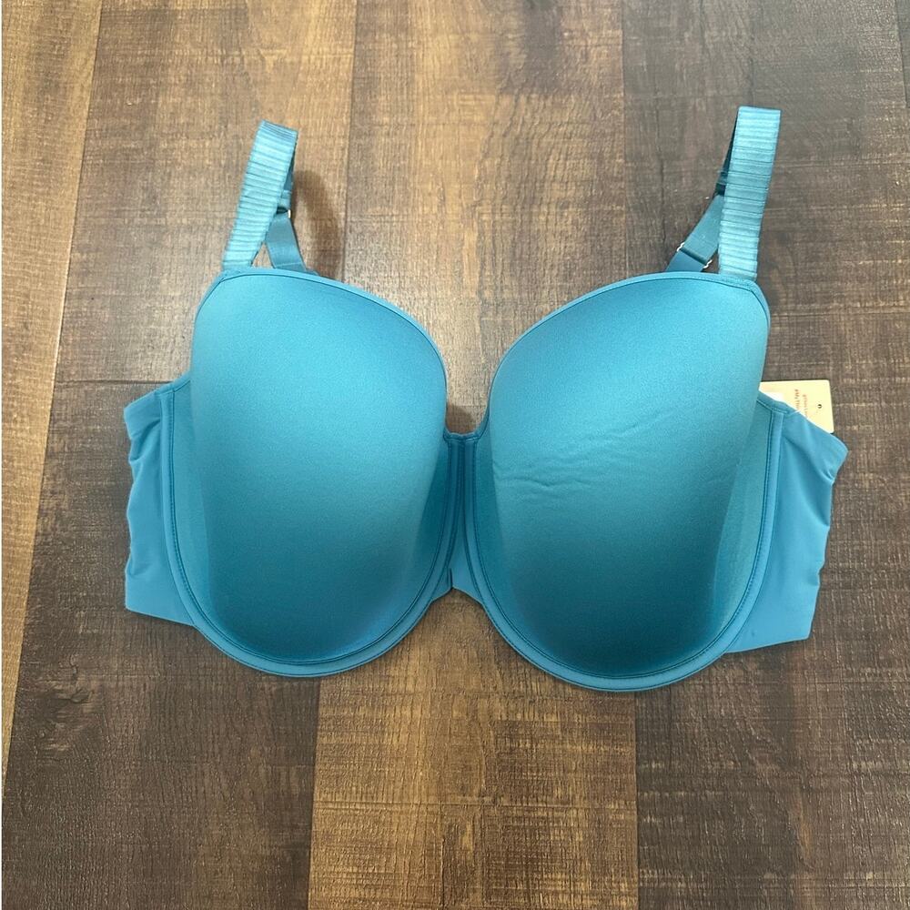 ThirdLove 24/7 Classic T-Shirt Bra Teal Blue Underwire Smooth Cup Size 42F